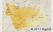 Physical Map of Sanza Pombo, shaded relief outside