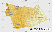 Physical Map of Sanza Pombo, single color outside