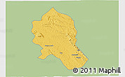 Savanna Style 3D Map of Songo, single color outside