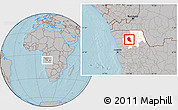 Gray Location Map of Songo, highlighted parent region, hill shading