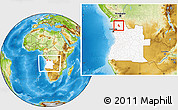 Physical Location Map of Songo, highlighted country, within the entire country