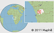 Savanna Style Location Map of Songo, highlighted parent region
