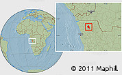 Savanna Style Location Map of Songo, hill shading