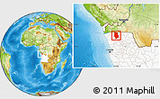 Physical Location Map of M'Banza Congo, highlighted country