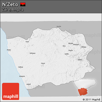 Gray 3D Map of N'Zeto, single color outside