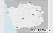 Gray 3D Map of N'Zeto, single color outside