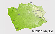 Physical 3D Map of N'Zeto, cropped outside