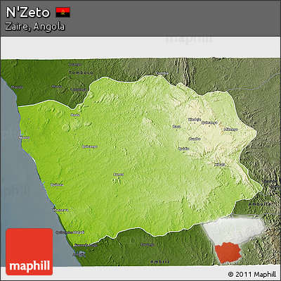 Physical 3D Map of N'Zeto, darken