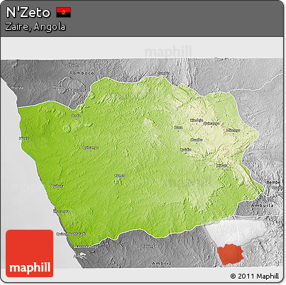 Physical 3D Map of N'Zeto, desaturated