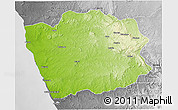 Physical 3D Map of N'Zeto, desaturated