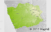 Physical 3D Map of N'Zeto, lighten, desaturated