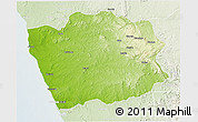 Physical 3D Map of N'Zeto, lighten