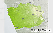 Physical 3D Map of N'Zeto, lighten, semi-desaturated