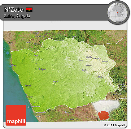 Physical 3D Map of N'Zeto, satellite outside
