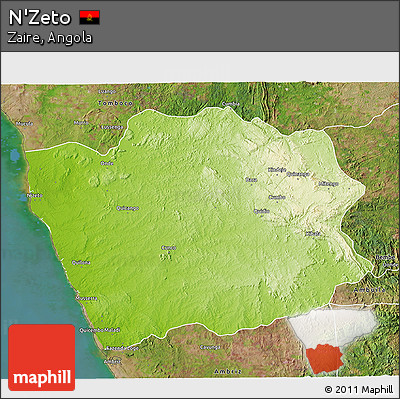 Physical 3D Map of N'Zeto, satellite outside