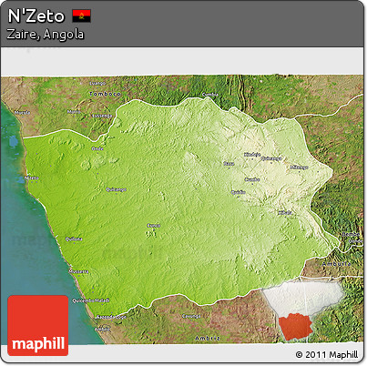 Physical 3D Map of N'Zeto, satellite outside