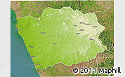 Physical 3D Map of N'Zeto, satellite outside