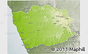 Physical 3D Map of N'Zeto, semi-desaturated