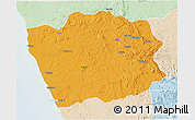 Political 3D Map of N'Zeto, lighten