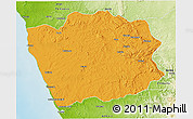 Political 3D Map of N'Zeto, physical outside