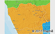 Political 3D Map of N'Zeto