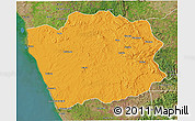 Political 3D Map of N'Zeto, satellite outside