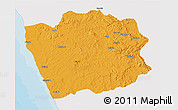 Political 3D Map of N'Zeto, single color outside