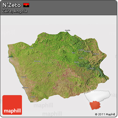 Satellite 3D Map of N'Zeto, cropped outside