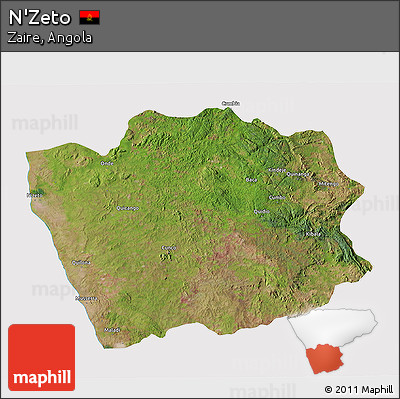 Satellite 3D Map of N'Zeto, cropped outside