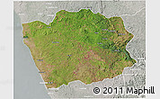 Satellite 3D Map of N'Zeto, lighten, semi-desaturated