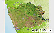 Satellite 3D Map of N'Zeto, physical outside