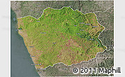 Satellite 3D Map of N'Zeto, semi-desaturated