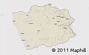 Shaded Relief 3D Map of N'Zeto, cropped outside