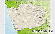 Shaded Relief 3D Map of N'Zeto, physical outside