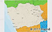 Shaded Relief 3D Map of N'Zeto, political outside