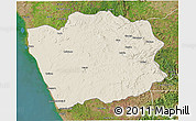 Shaded Relief 3D Map of N'Zeto, satellite outside