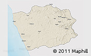 Shaded Relief 3D Map of N'Zeto, single color outside