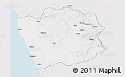 Silver Style 3D Map of N'Zeto, single color outside