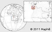 Blank Location Map of N'Zeto, within the entire country