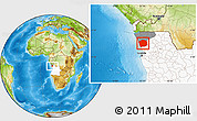 Physical Location Map of N'Zeto, highlighted country, highlighted parent region