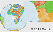 Political Location Map of N'Zeto
