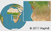 Satellite Location Map of N'Zeto, within the entire country