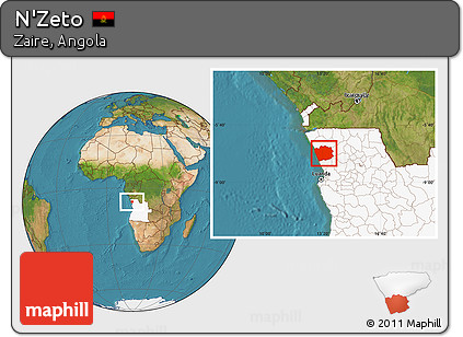 Satellite Location Map of N'Zeto, highlighted country