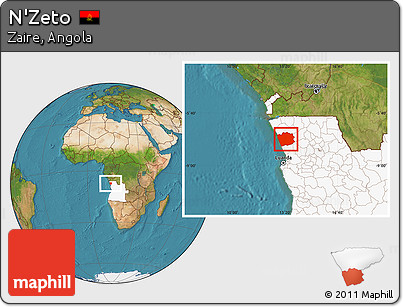 Satellite Location Map of N'Zeto, highlighted country