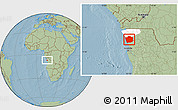 Savanna Style Location Map of N'Zeto, highlighted parent region, hill shading