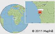Savanna Style Location Map of N'Zeto, highlighted parent region