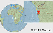 Savanna Style Location Map of N'Zeto, hill shading