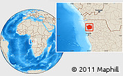 Shaded Relief Location Map of N'Zeto
