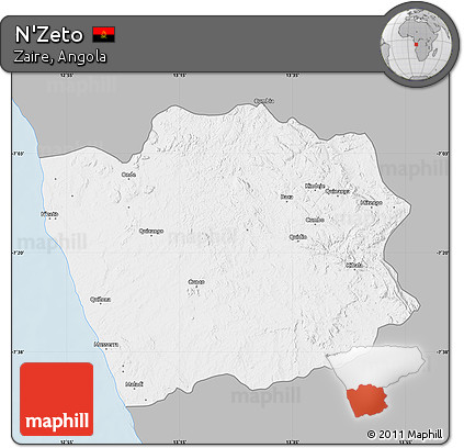 Gray Map of N'Zeto, single color outside