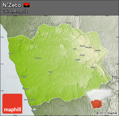 Physical Map of N'Zeto, semi-desaturated